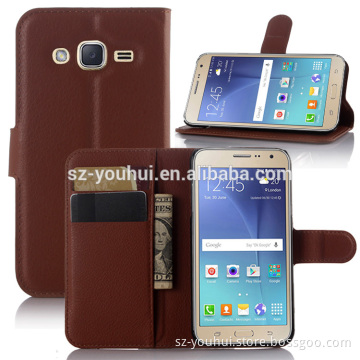 High Quality Leather Card Wallet Folio Stand Flip Case Cover for Samsung GALAXY J2 J200